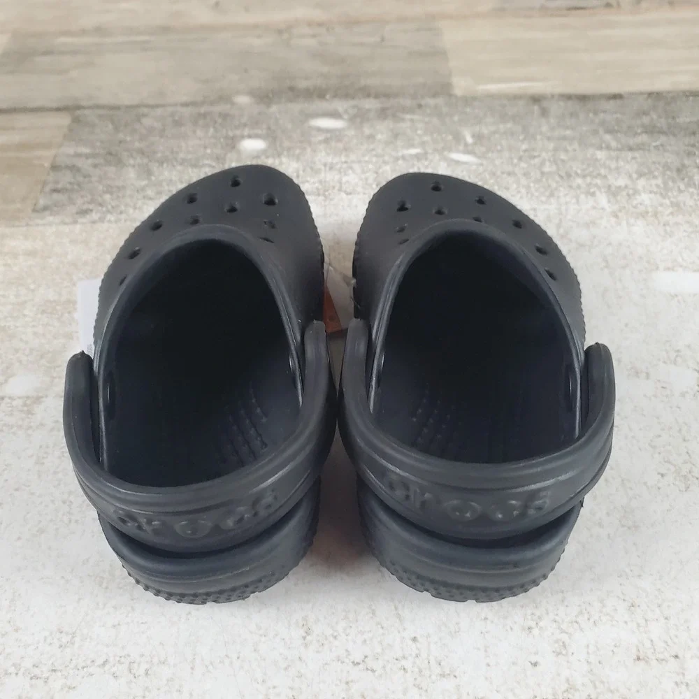 Crocs Classic Clogs Kids Sz 5 C5 Black Ankle Strap Round Toe Slip-On Shoes